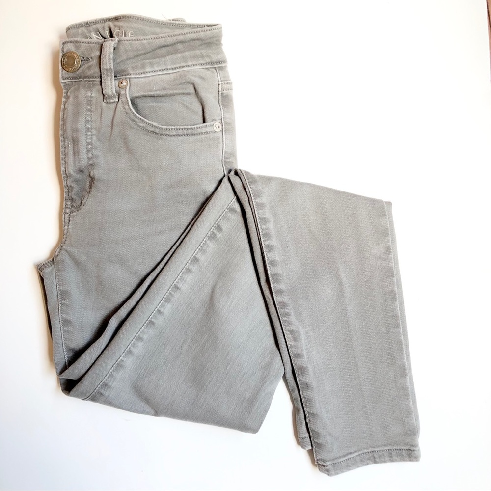 AE | Stuper Stretch Hi-rise Grey Jegging - Picture 1 of 13